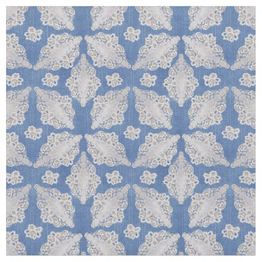 Denim textured with lace Seamless Repeats Fabric