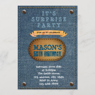 Denim theme party invitation