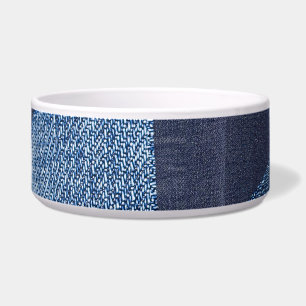 Denim Urban: Distressed Striped Patchwork. Bowl