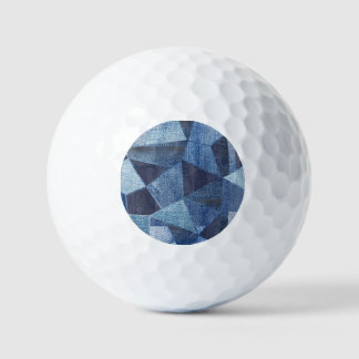 Denim Urban: Distressed Striped Patchwork. Golf Balls