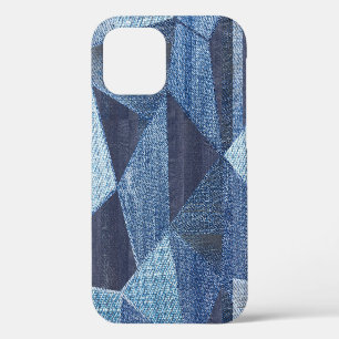 Denim Urban: Distressed Striped Patchwork. iPhone 12 Case