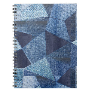 Denim Urban: Distressed Striped Patchwork. Notebook