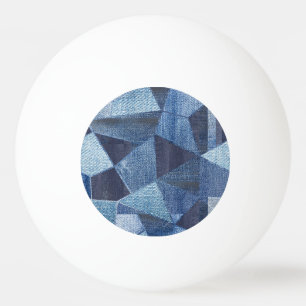 Denim Urban: Distressed Striped Patchwork. Ping Pong Ball