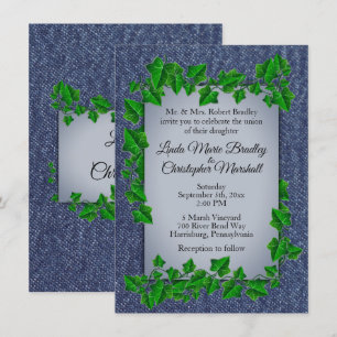 Denim Vines Wedding Invitation 4.5" x 6.25"