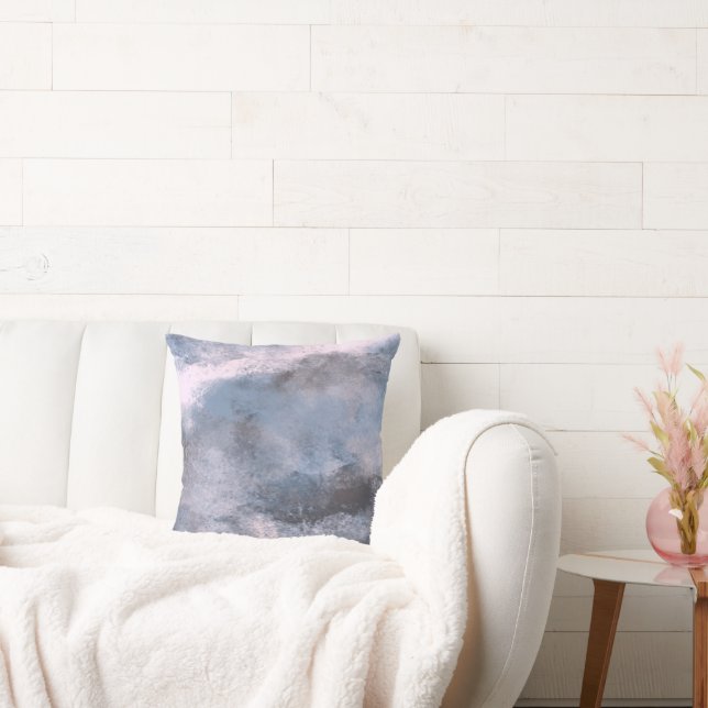 Denim water mist design throw pillow (Couch)