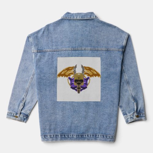 Denim with winged face denim jacket