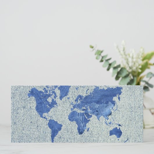 Denim World Map (Standing Front)