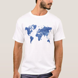Denim World Map T-Shirt