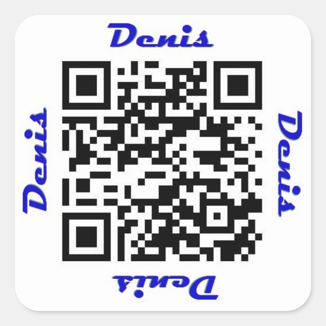 Denis QR Code Personalized NAME Sticker (Front)