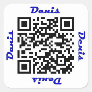 Denis QR Code Personalized NAME Sticker