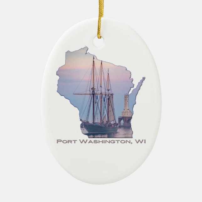 Denis Sullivan Fog Sail Ceramic Ornament (Front)
