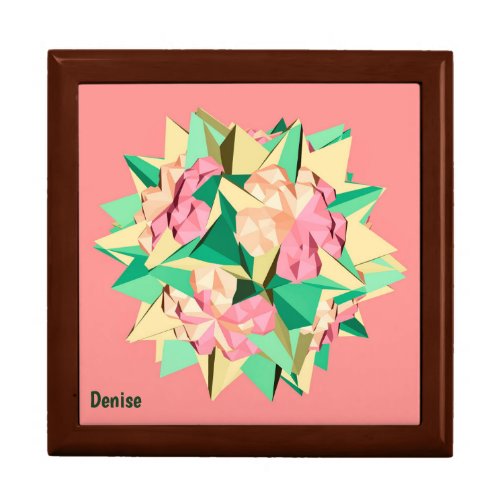 DENISE  POLYHEDRON  Pretty Wooden Jewelry  Gift Box