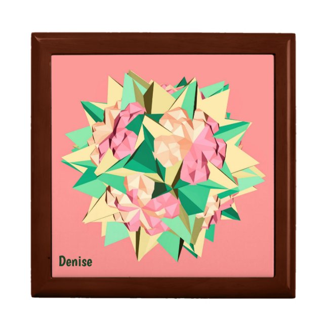 DENISE ~ POLYHEDRON ~ Pretty Wooden Jewelry ~ Gift Box (Front)