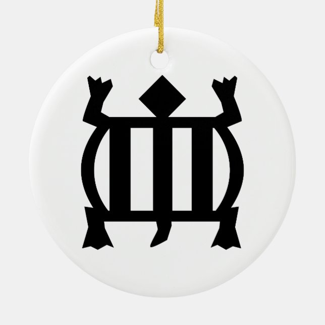 Denkyem | Symbol for Adaptability and Cleverness Ceramic Ornament (Back)