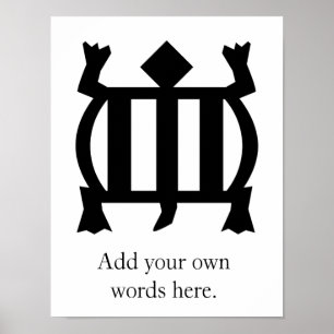 Denkyem Symbol for Adaptability and Cleverness Poster