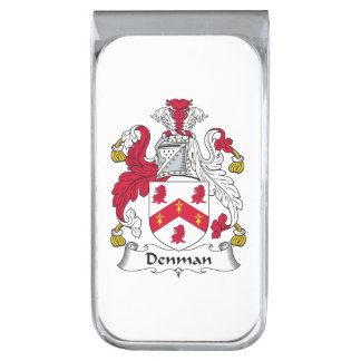 Denman Family Crest Silver Finish Money Clip