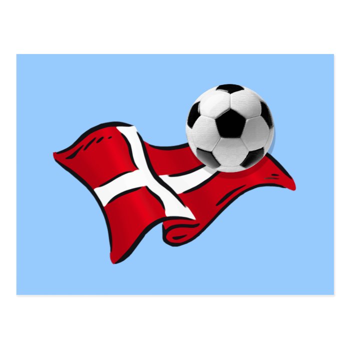 Denmark 2010 soccer football flag and ball post card