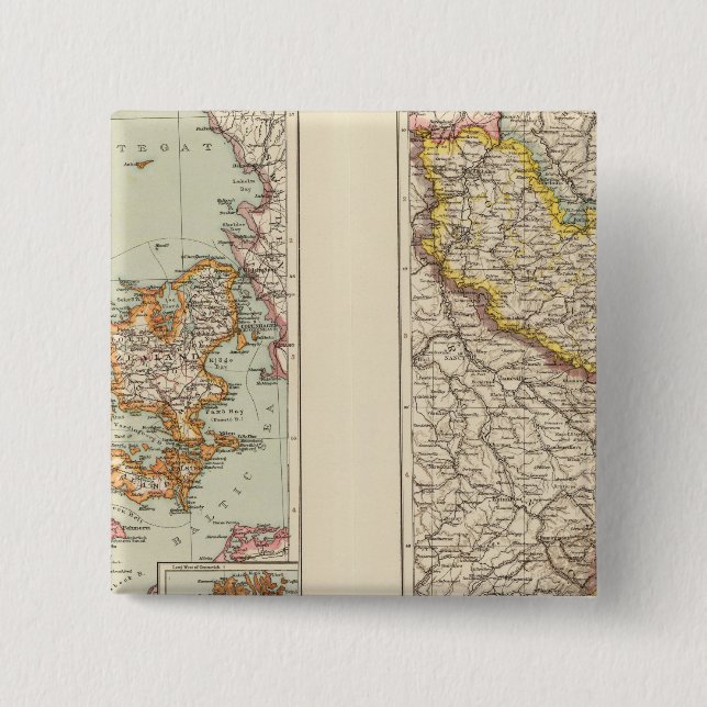 Denmark, Alsace Lorraine, Palatinate Pinback Button (Front)