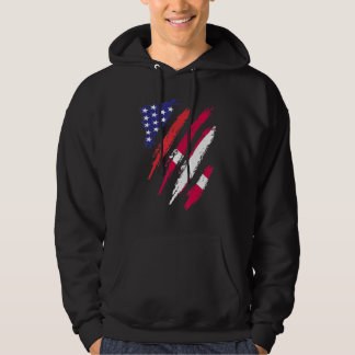 Denmark American Grown Flag USA Patriot Heritage M Hoodie