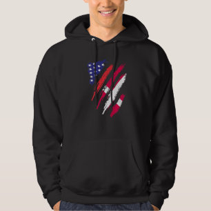 Denmark American Grown Flag USA Patriot Heritage M Hoodie