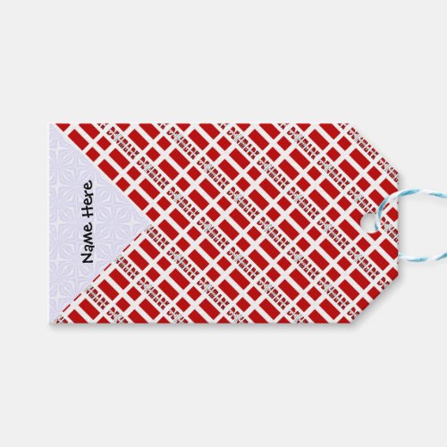 Denmark and Danish Flag Tiled Personalized  Gift Tags