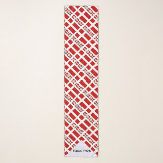 Denmark and Danish Flag Tiled Personalized  Scarf