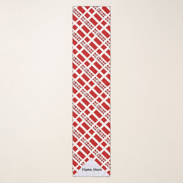 Denmark and Danish Flag Tiled Personalized  Scarf (Front)