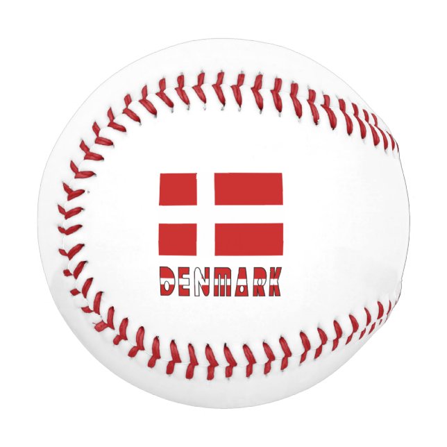 Denmark and Danish Flag with Your Name Baseball (Front Left)