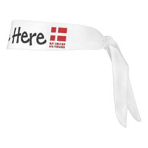 Denmark and Danish Flag with Your Name Tie Headban Tie Headband