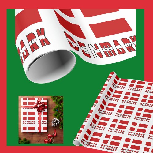 Denmark and Danish Flag Wrapping Paper