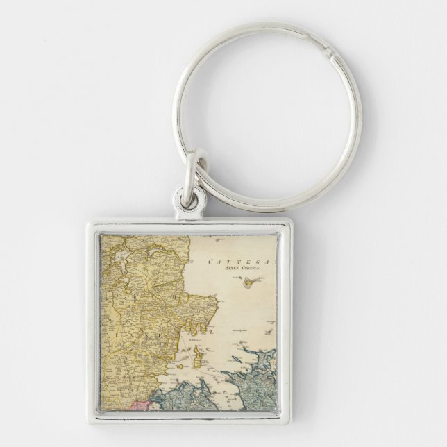Denmark Atlas Map Keychain (Front)