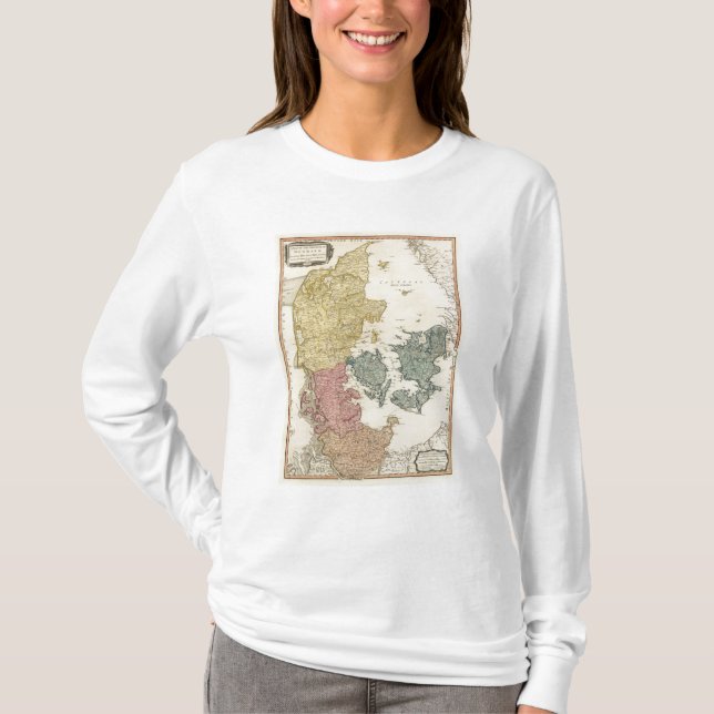 Denmark Atlas Map T-Shirt (Front)