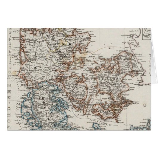 Denmark Atlas Map with 5 inset maps Cards (Front Horizontal)