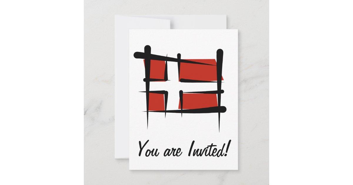 Denmark Brush Flag Invitation Zazzle