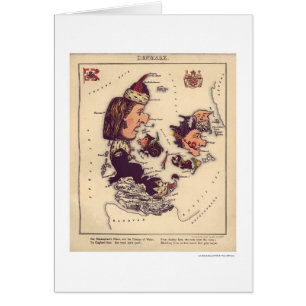 Denmark Caricature Map 1868