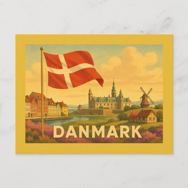 Denmark Castle Windmill Postcard (Front)