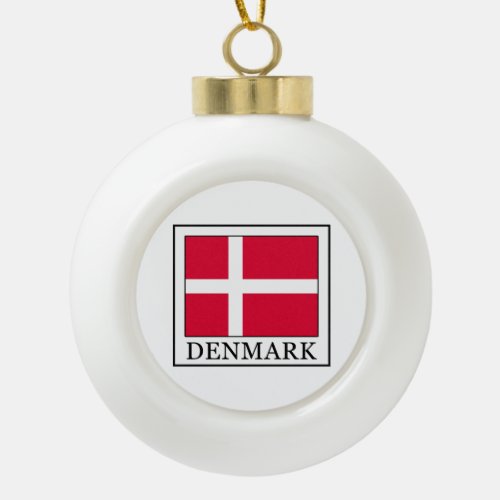 Denmark Ceramic Ball Christmas Ornament