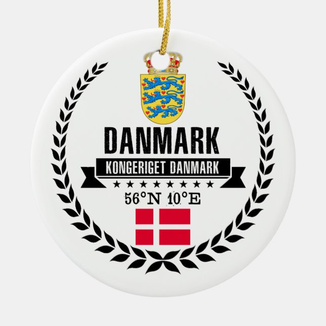 Denmark Ceramic Ornament (Front)