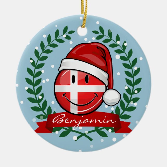 Denmark Christmas | Ceramic Ornament (Front)