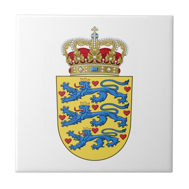 Denmark Coat of Arms Ceramic Tile (Front)