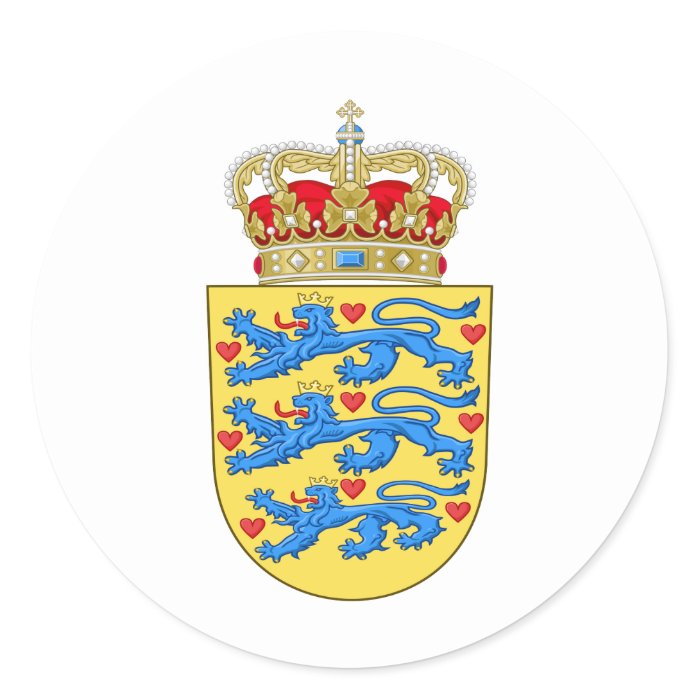 Denmark Coat of arms DK Stickers
