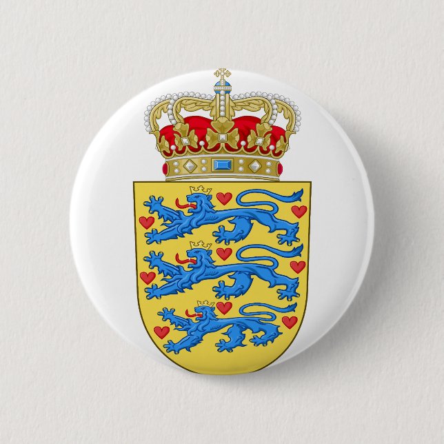 denmark coat of arms pinback button (Front)