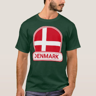 Denmark Country Badge Denmark Flag T-Shirt