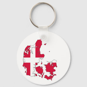 denmark country flag map shape danish keychain