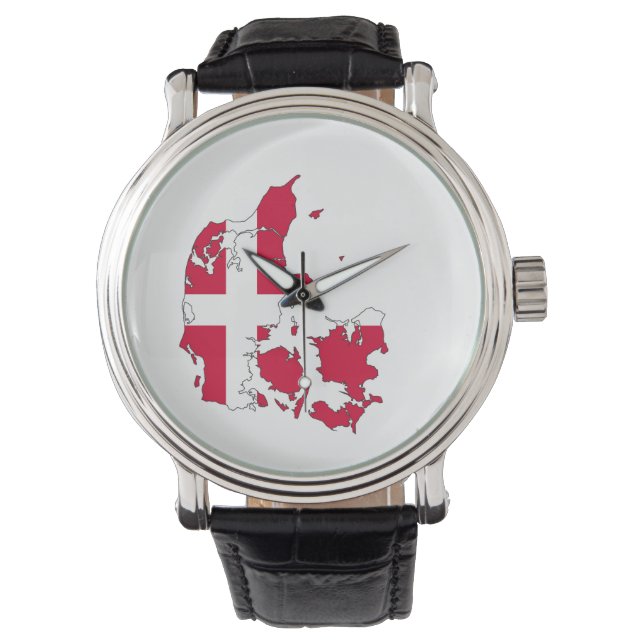 denmark country flag map shape danish watch (Front)