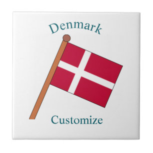 Denmark Country Flag Thunder_Cove Ceramic Tile