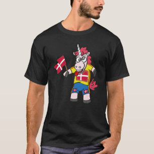 Denmark Crazy Unicorn T-Shirt