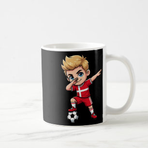 Denmark Dab Kid Goal Cartoon Danish Flag For Boys Coffee Mug
