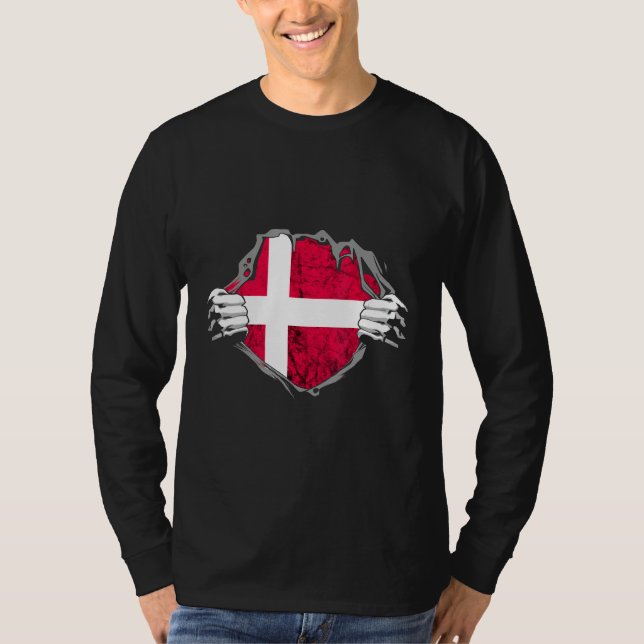 Denmark Danes Chest Danish Pride Danmark Roots T-Shirt (Front)