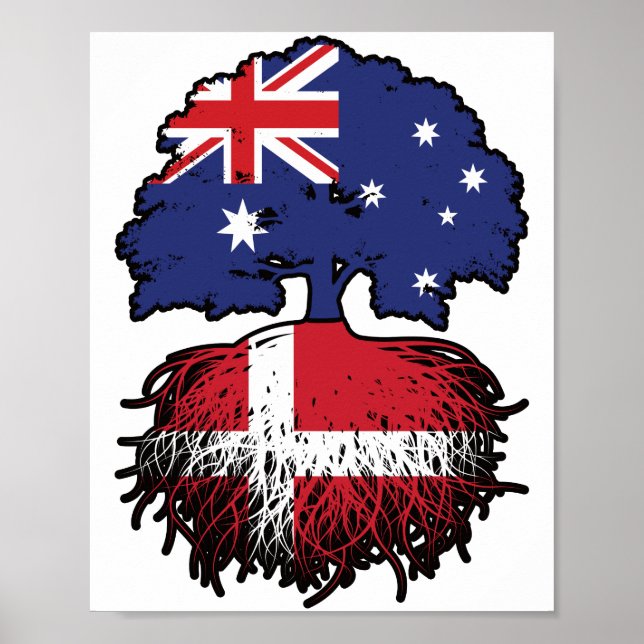 Denmark Danish Australian Australia Tree Roots Poster (Front)